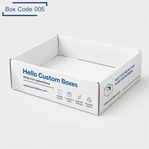 Custom White Corrugated Packaging Boxes