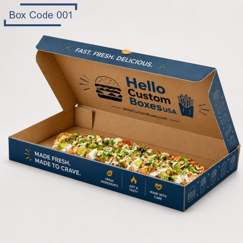 Custom fast food boxes with a corrugated food packaging box for burgers, sandwiches, and takeaway meals