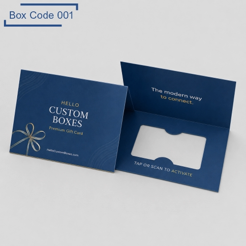 Premium custom gift card sleeves with printed gift card insert, ideal for retail, voucher and promotional gift card presentation.