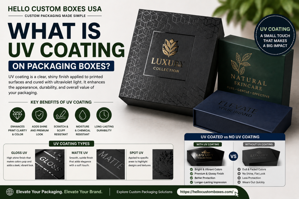 Luxury foil stamping packaging boxes featuring gold foil printed cosmetic, perfume, skincare, and gift packaging with premium branding finishes and custom packaging design applications by Hello Custom Boxes USA