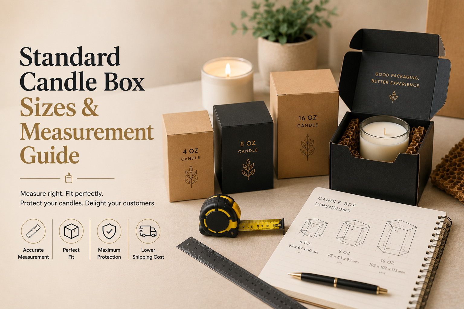 Standard Candle Box Sizes & Measurement Guide