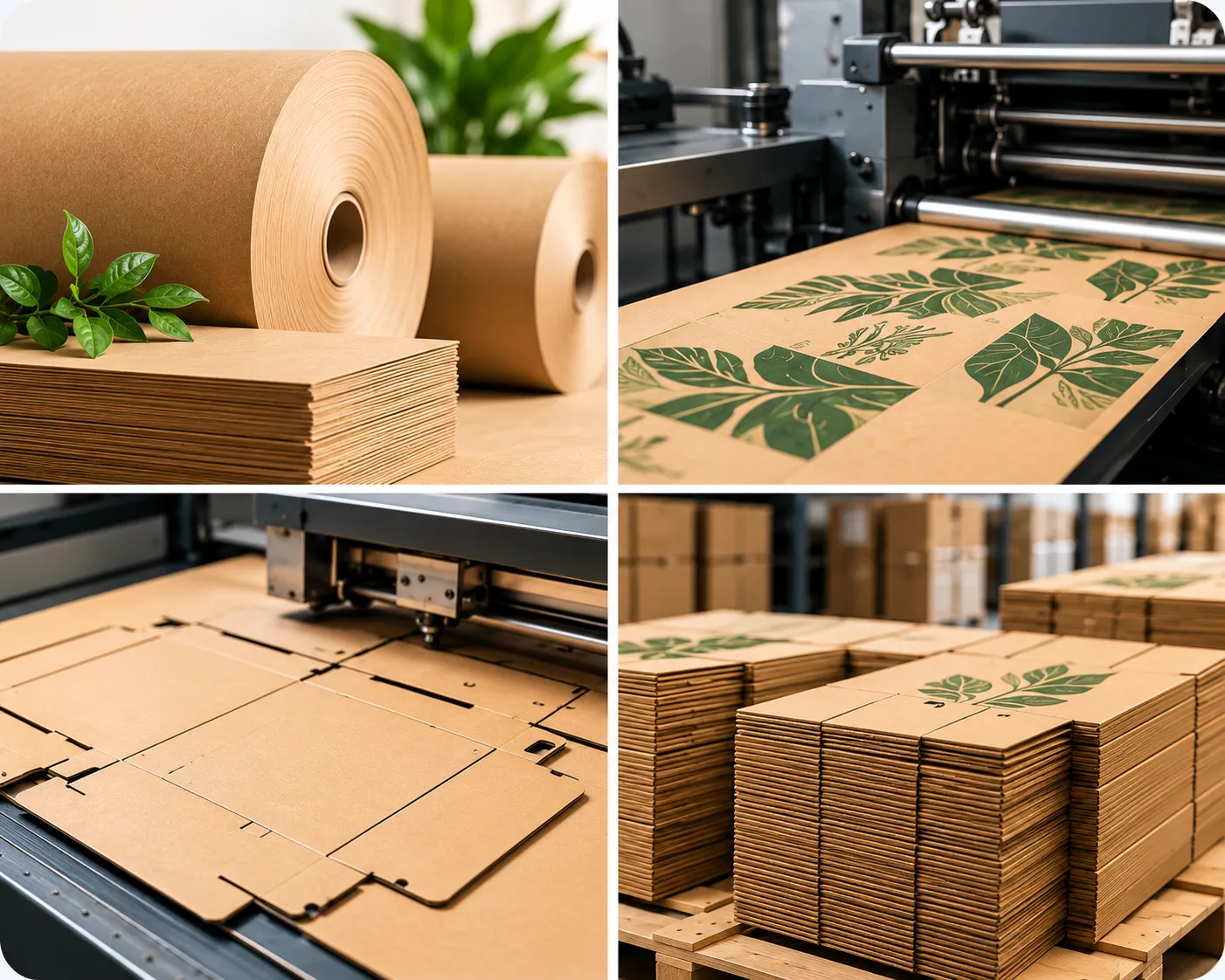 Sustainable packaging production process using responsibly sourced cardboard materials